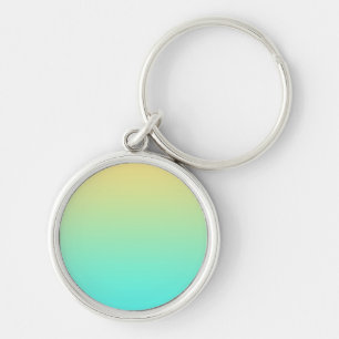 Llavero Fondo degradado pastel turquesa amarillo