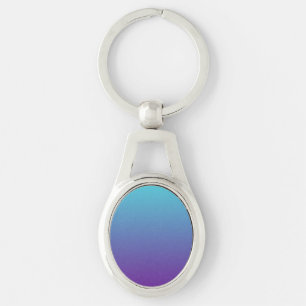 Llavero Fondo degradado simple púrpura turquesa azul