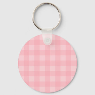Llavero Fondo del patrón retro rosado de Gingham revisado
