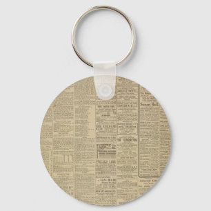 Llavero Fondo del periódico del vintage