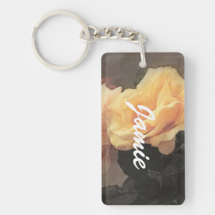 Llavero fondo floral del vintage del arte en colores en