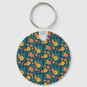 Llavero Fondo Floral Hermoso Diseño-46566