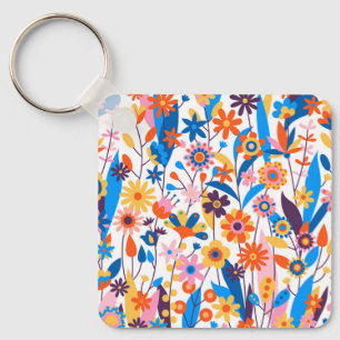 Llavero Fondo floral multicolor exótico-32939