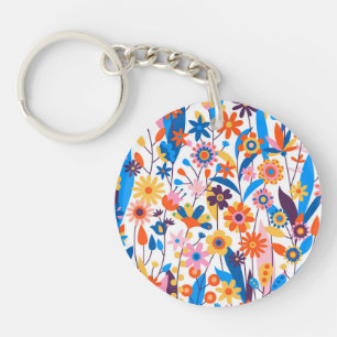Llavero Fondo floral multicolor exótico-32939