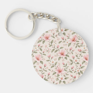 Llavero Fondo floral sin costuras de flor de cerezo rosa s