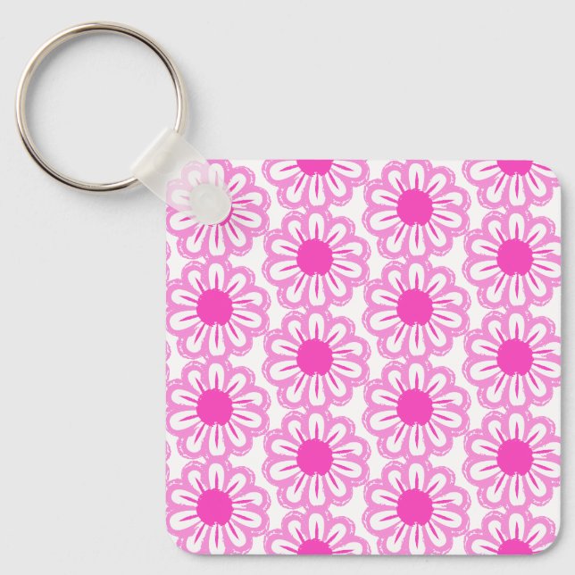 Llavero Fondo lindo con patrón floral (Anverso)