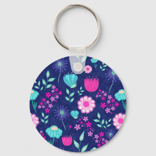 Llavero Fondo lindo con patrón floral