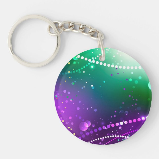 Llavero Fondo morado festivo Mardi Gras (Frente)