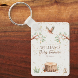 Llavero Fondo personalizado para baby shower Boho Woodland