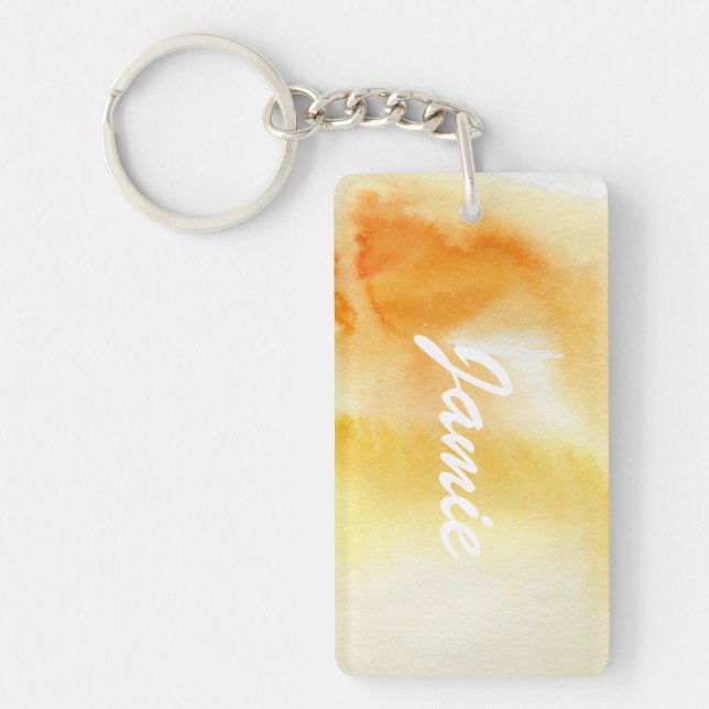 Llavero Fondo pintado a mano 5 de la acuarela abstracta (Frente)