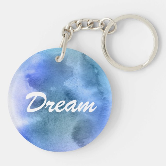 Llavero Fondo pintado a mano 9 de la acuarela abstracta (Atrás)