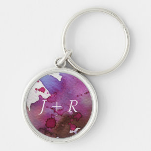 Llavero Fondo púrpura de la acuarela