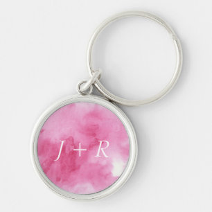 Llavero fondo rosado de la acuarela para su