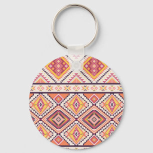 Llavero Fondo tribal azteca a rayas sin soldadura