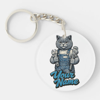 Llavero Fontanero gato Scottish Fold lindo personalizado