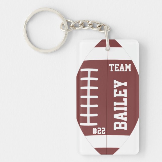 Llavero Football Keychain Sports Athletics Team Number (Frente)