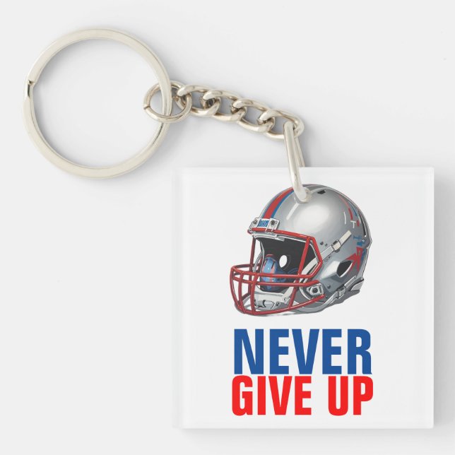 Llavero Football Motivational Never Give Up  (Frente)