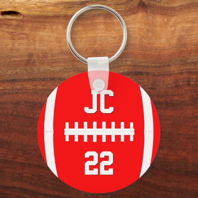 Llavero Football Player Custom Initials/Number/Team Color (Anverso)