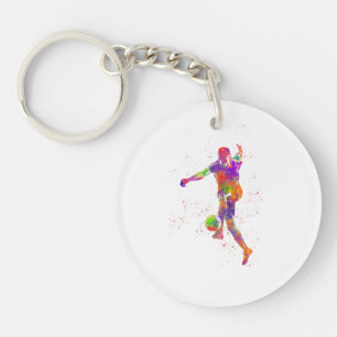 Llavero Football player in watercolor
