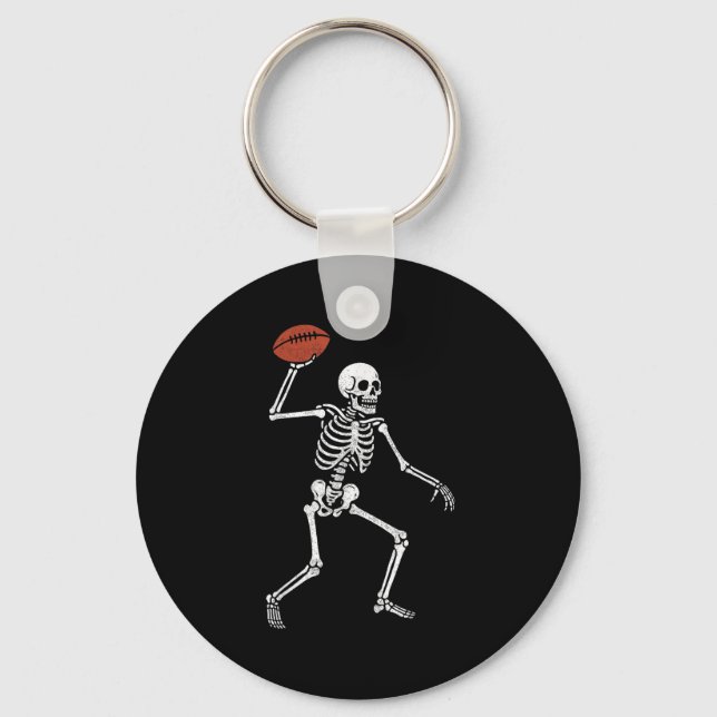 Llavero Football Skeleton Playing Football Halloween Skull (Anverso)