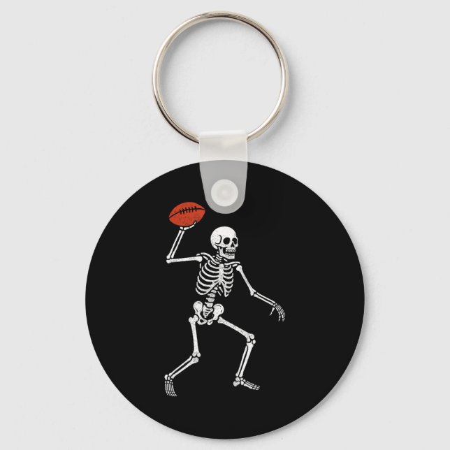 Llavero Football Skeleton Playing Football Halloween Skull (Anverso)