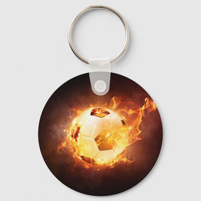 Llavero Football Soccer Ball on Fire (Anverso)