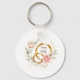 Llavero Forever & Always – Arte de anillos de boda románti