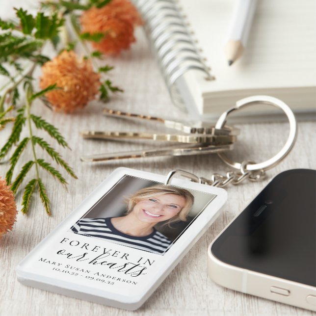 Llavero Forever in Our Hearts Photo Funeral Prayer (Frente Derecha)