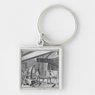 Llavero Forjando un ancla, de la "enciclopedia" por Denis