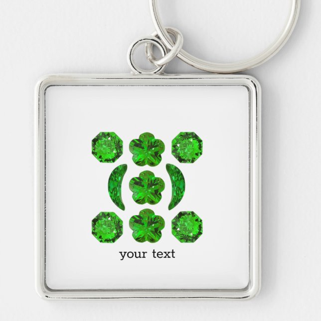 Llavero Forma de moda Emerald Gemstone Art Green (Frente)