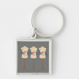Llavero Forma de vestir adorable de costura vintage
