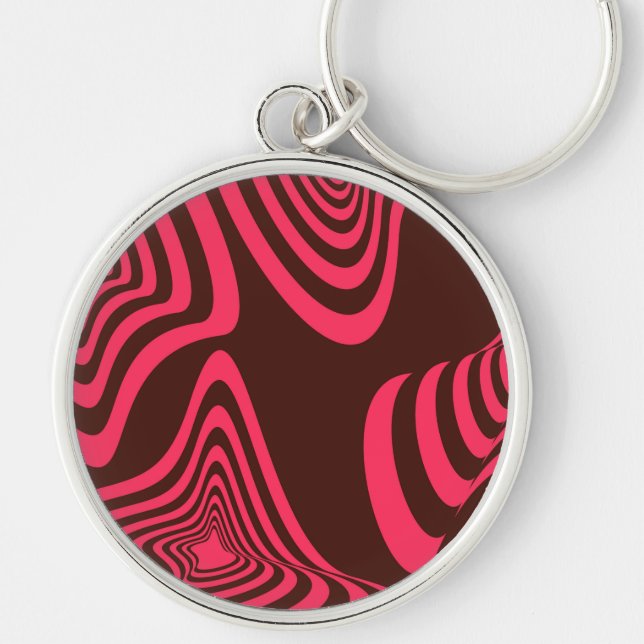 Llavero Forma geométrica abstracta rosa, óptica, de moda y (Frente)