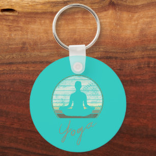 Llavero Formación De Yoga Diseño Vintage Meditación O Pila