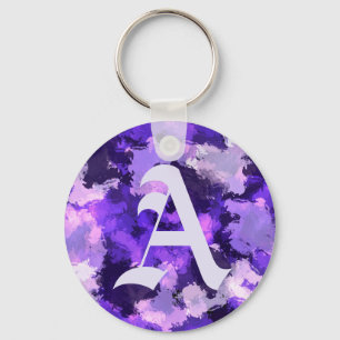Llavero Formas abstractas de color azul morado y Guay con