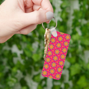 Llavero formas de círculos florales coloridos