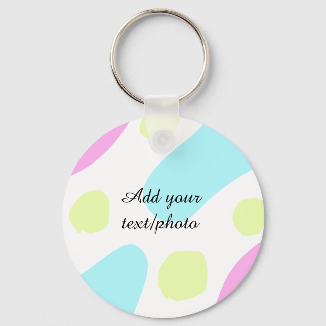 Llavero Formas geométricas abstractas pastel agregar nombr (Anverso)