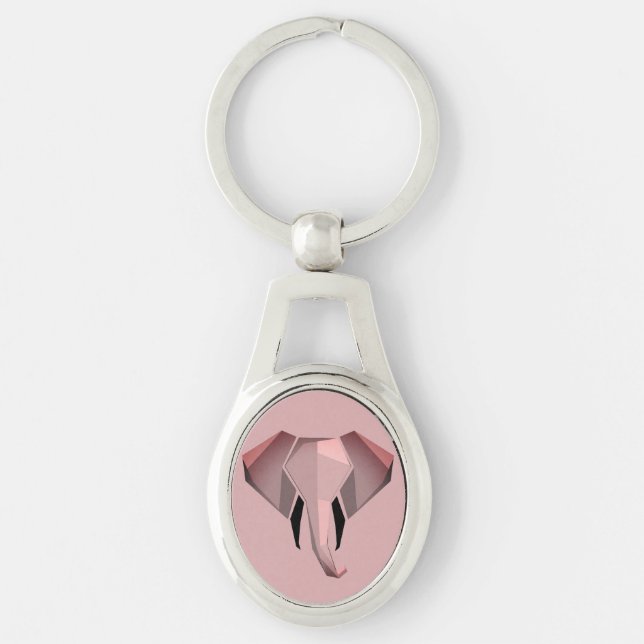 Llavero Formas simples Geometría Cabeza elefante (Anverso)