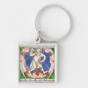 Llavero Forme de dos criaturas coas alas con entrelazado