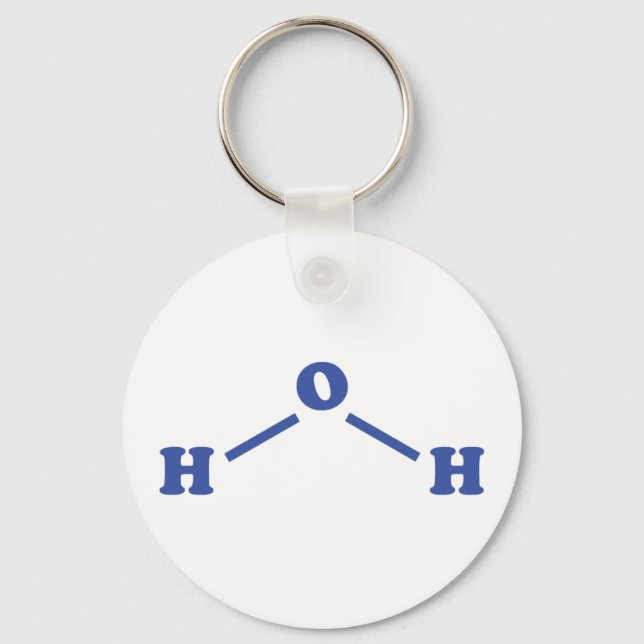 Llavero Fórmula química molecular de agua (Anverso)