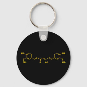 Llavero Fórmula química molecular de Curcumin Turmérica