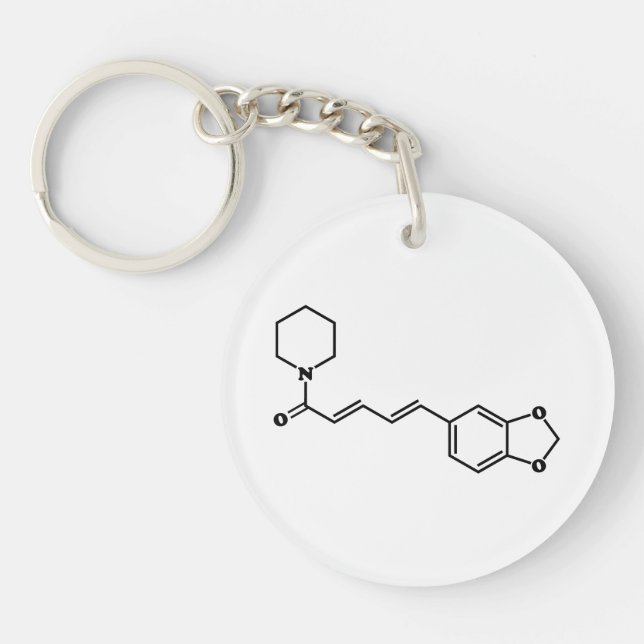 Llavero Fórmula química molecular de pimienta negra (Frente)