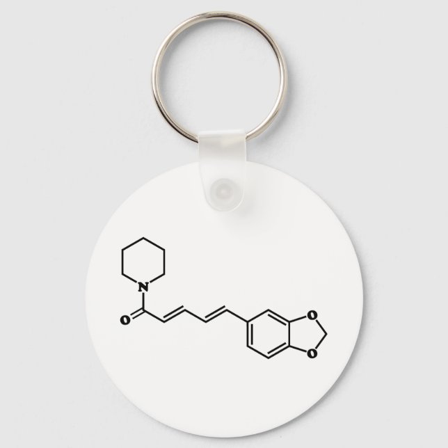 Llavero Fórmula química molecular de pimienta negra (Anverso)