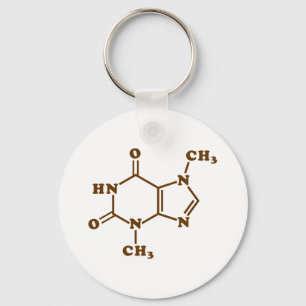 Llavero Fórmula química molecular de teobromina de chocola