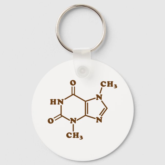 Llavero Fórmula química molecular de teobromina de chocola (Anverso)