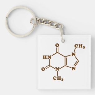Llavero Fórmula química molecular de teobromina de chocola