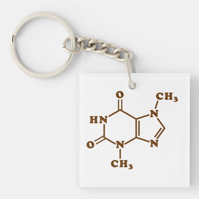 Llavero Fórmula química molecular de teobromina de chocola (Frente)