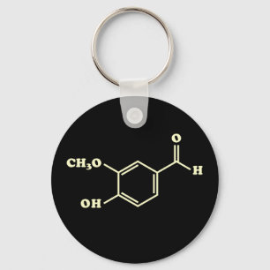 Llavero Fórmula química molecular de vainilla