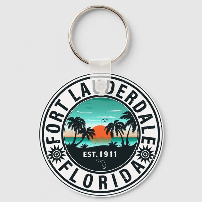 Llavero Fort Lauderdale Florida Beach Tropical Souvenirs (Anverso)