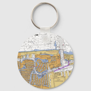 Llavero Fort Lauderdale, Florida Nautical Chart Keychain