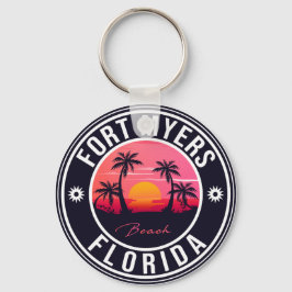 Llavero Fort Myers Beach Retro - Florida Souvenirs Keychai